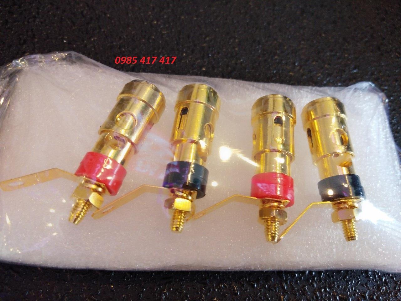 4 Cái Jack Cọc Loa Gắn Amply dạng nút nhấn Lớn