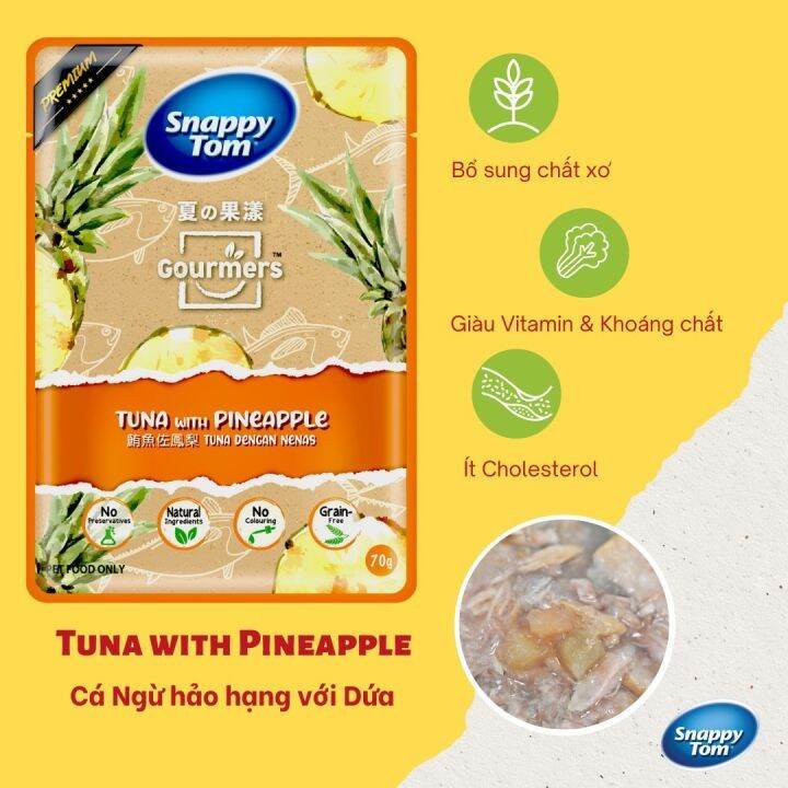 1 thùng 48 gói - Pate Snappy Tom Trái Cây Đủ Vị