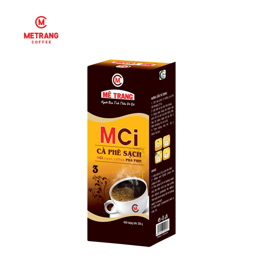 Cà phê sạch Mê Trang MC3 - hộp 250g hút chân không - cà phê nguyên chất