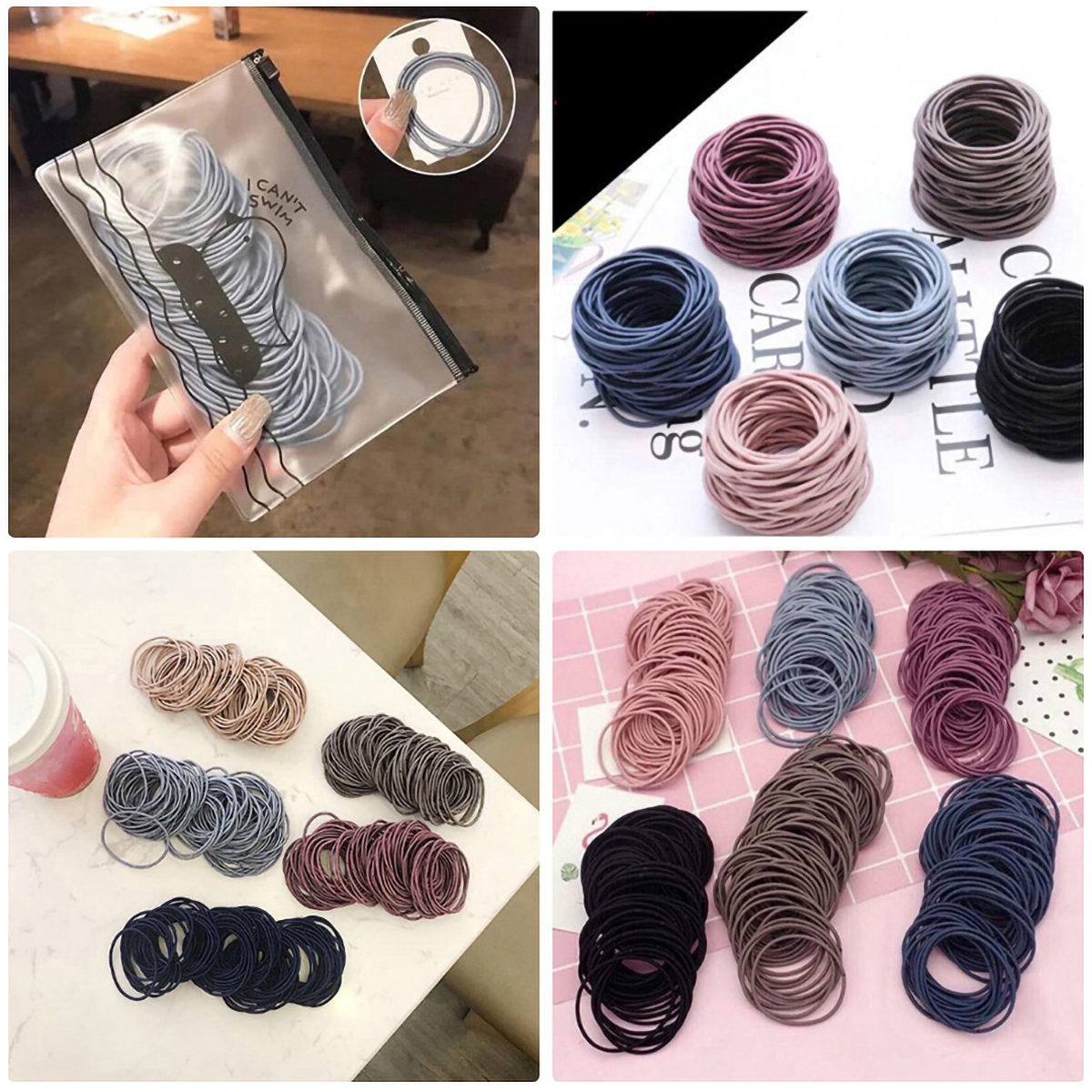 Set 100 Sợi Dây Thun Buộc Tóc