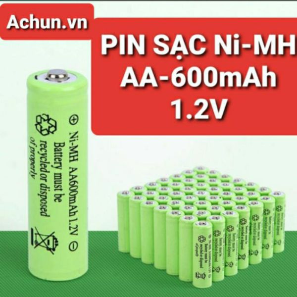 PIN SẠC Ni-MH AA 600mAh - 1.2V/1.5V kích thước 14x50mm