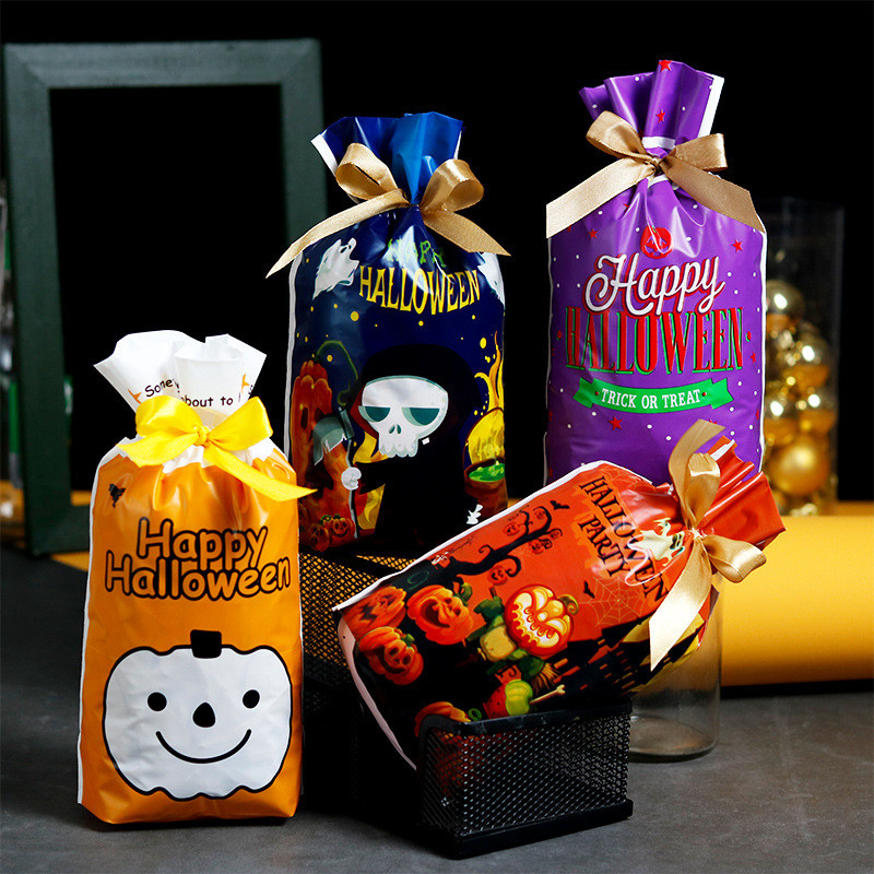 Sét 50 túi đựng kẹo rút nơ halloween