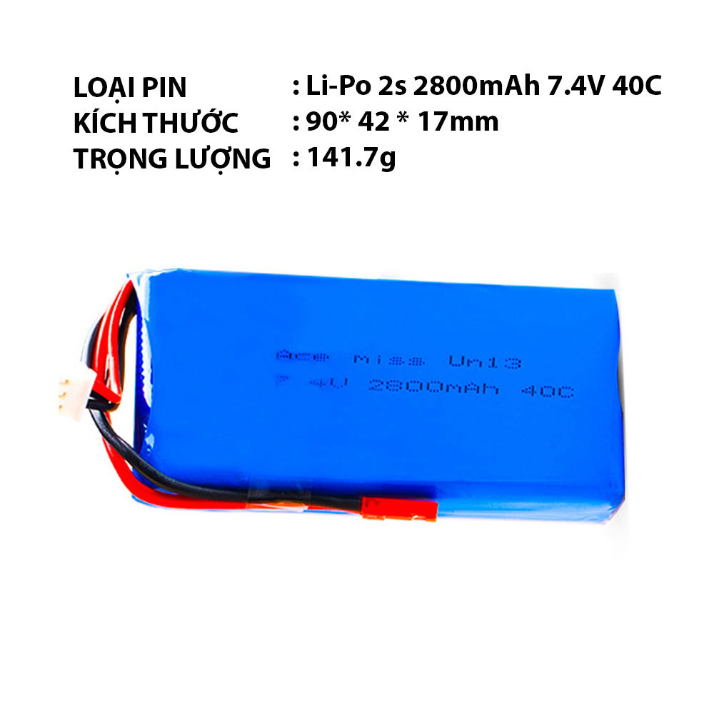 Pin Lipo 2s 2800mAh 7.4V 40C