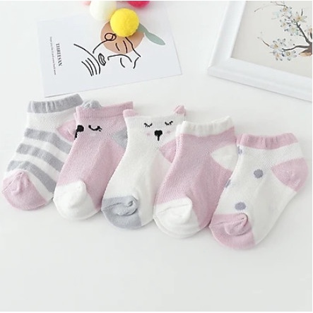 Combo 5 đôi tất lưới cổ ngắn cho bé dưới 36 tháng