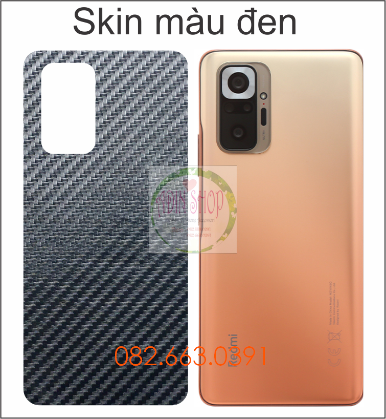 Miếng dán mặt lưng skin carbon Xiaomi Redmi Note 10 / Note 10s / Note 10 Pro (2021)