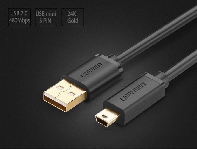 Ugreen 10355- cáp mini usb 2.0 dài 1m cao cấp - hàng chính hãng