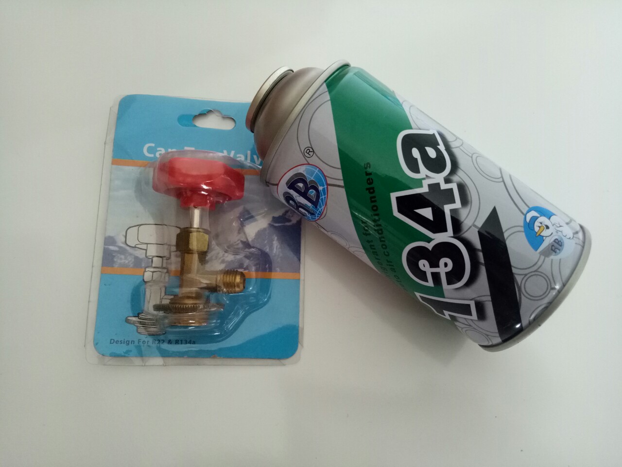 Bình gas mini R134a-RB + Van Gas
