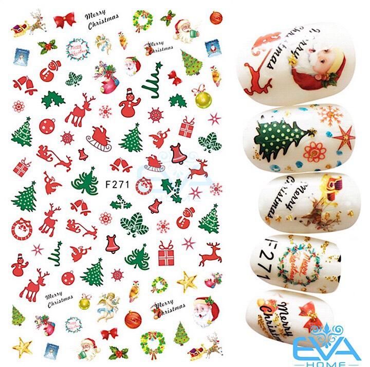 [HCM]Miếng Dán Móng Tay 3D Nail Sticker Tráng Trí Noel Giáng Sinh F271