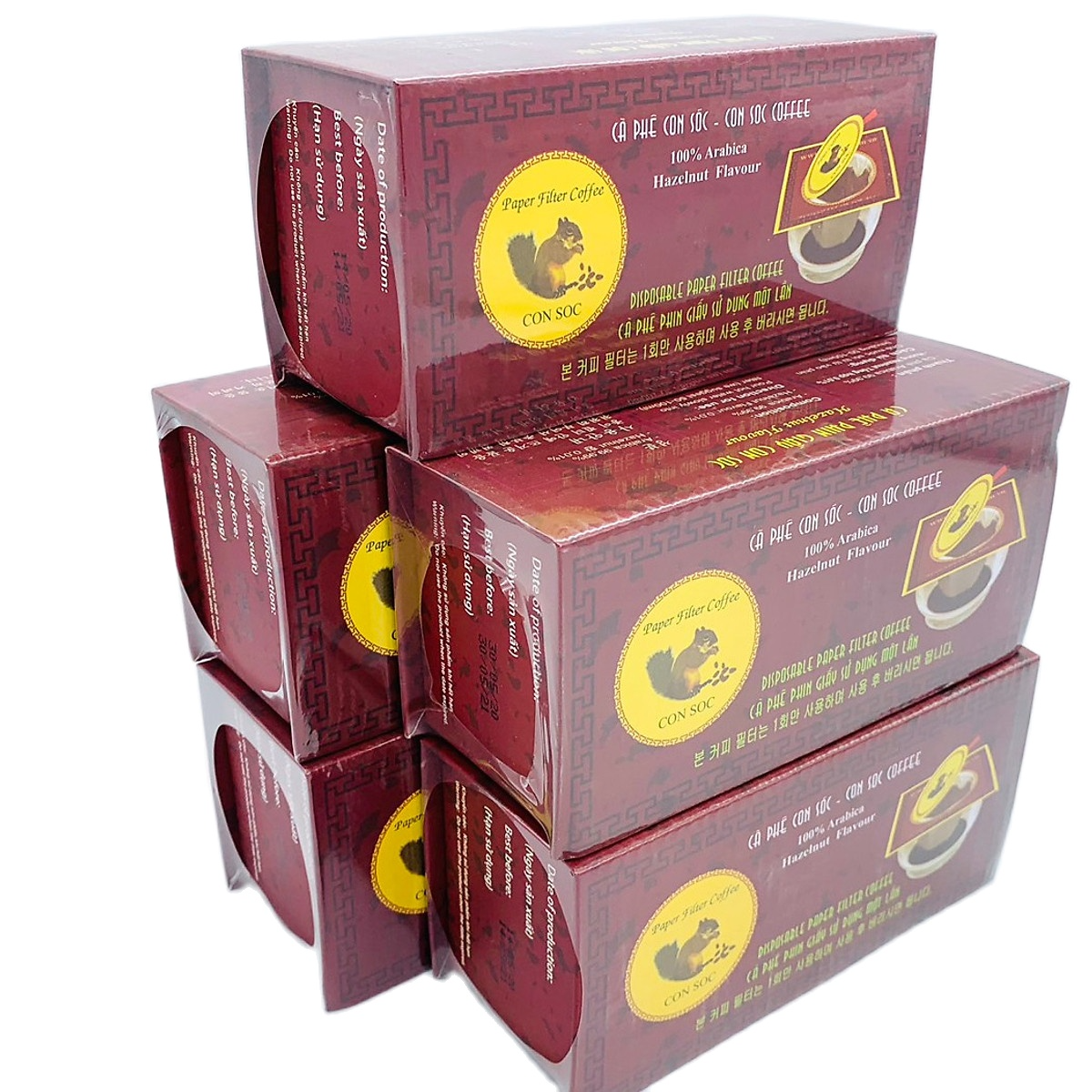 Cà phê phin giấy Con Sóc hộp Tím( Combo 5 hộp)