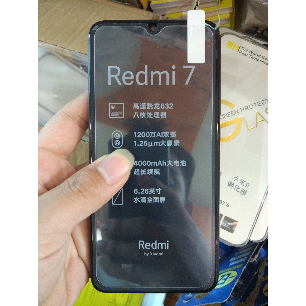 Combo cường lực và ốp lưng silicon xiaomi redmi 7 ( tặng keo chống hở mép )