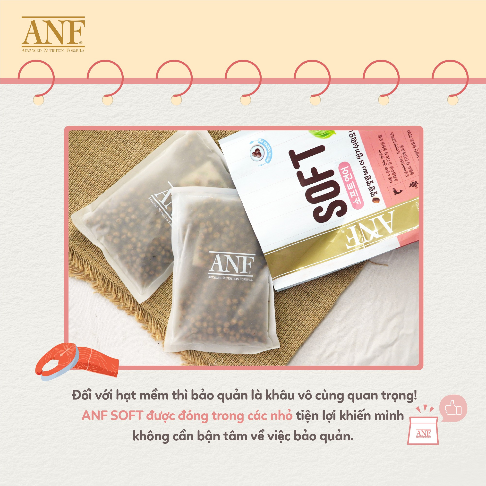Thức Ăn Hạt Mềm ANF SOFT Cho Chó Mọi Lứa Tuổi Dễ Tuôi Hoá Từ Hàn Quốc - Vị Thịt Gà/Cá Hồi 1.2kg