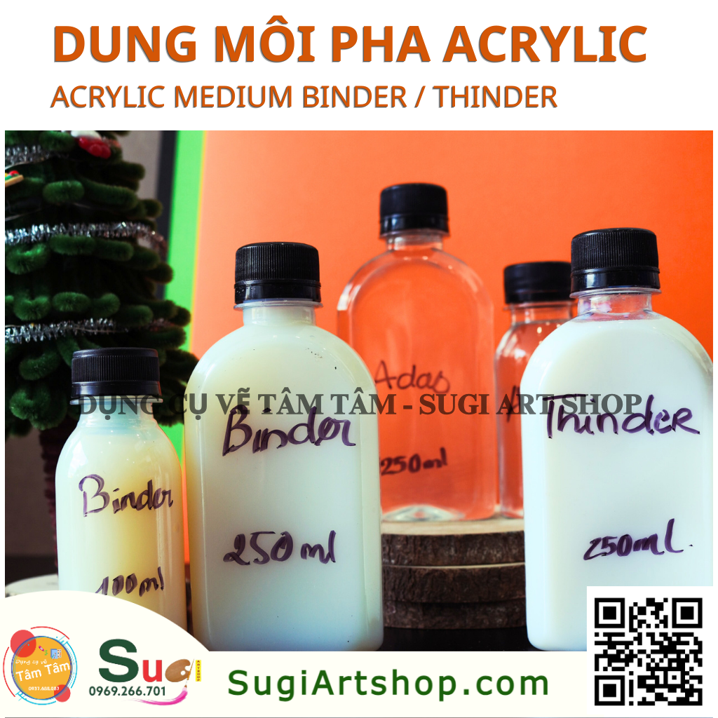 Dung môi pha loãng màu acrylic, Acrylic medium Binder / Acrylic Medium thiner