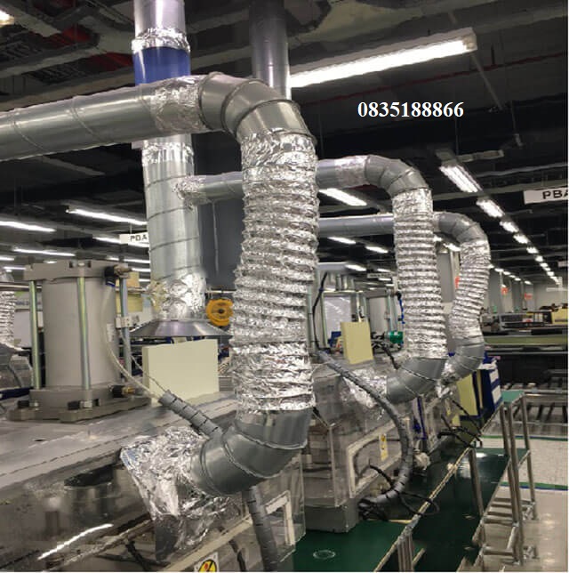 Ống gió mềm hút mùi không bảo ôn phi 400 dài 8m