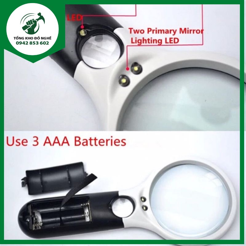 Kính lúp đa năng có đèn led phóng đại 45X _TKDN