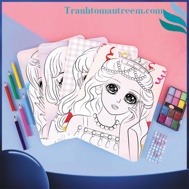Tranh Tô Màu Trang Điểm Công Chúa