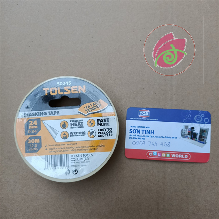 Băng keo giấy 2f4 , 4f8 x 30m tolsen 50245 , 50248