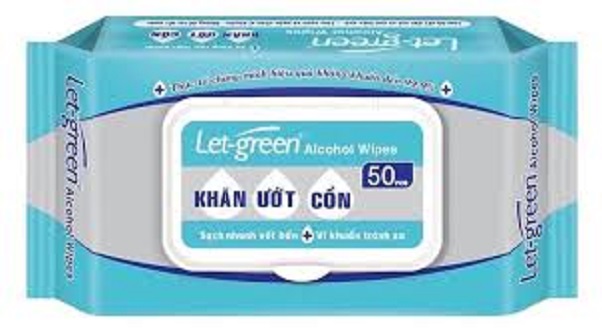Khăn ướt cồn Let Green - 50 miếng (Bịch)