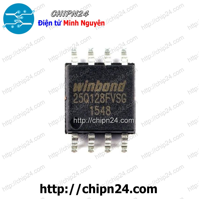 [1 con] (sop) ic dán w25q128 sop-8 (smd) (w25q128jvssiq w25q128jvsiq 25q128 ic nhớ eeprom)