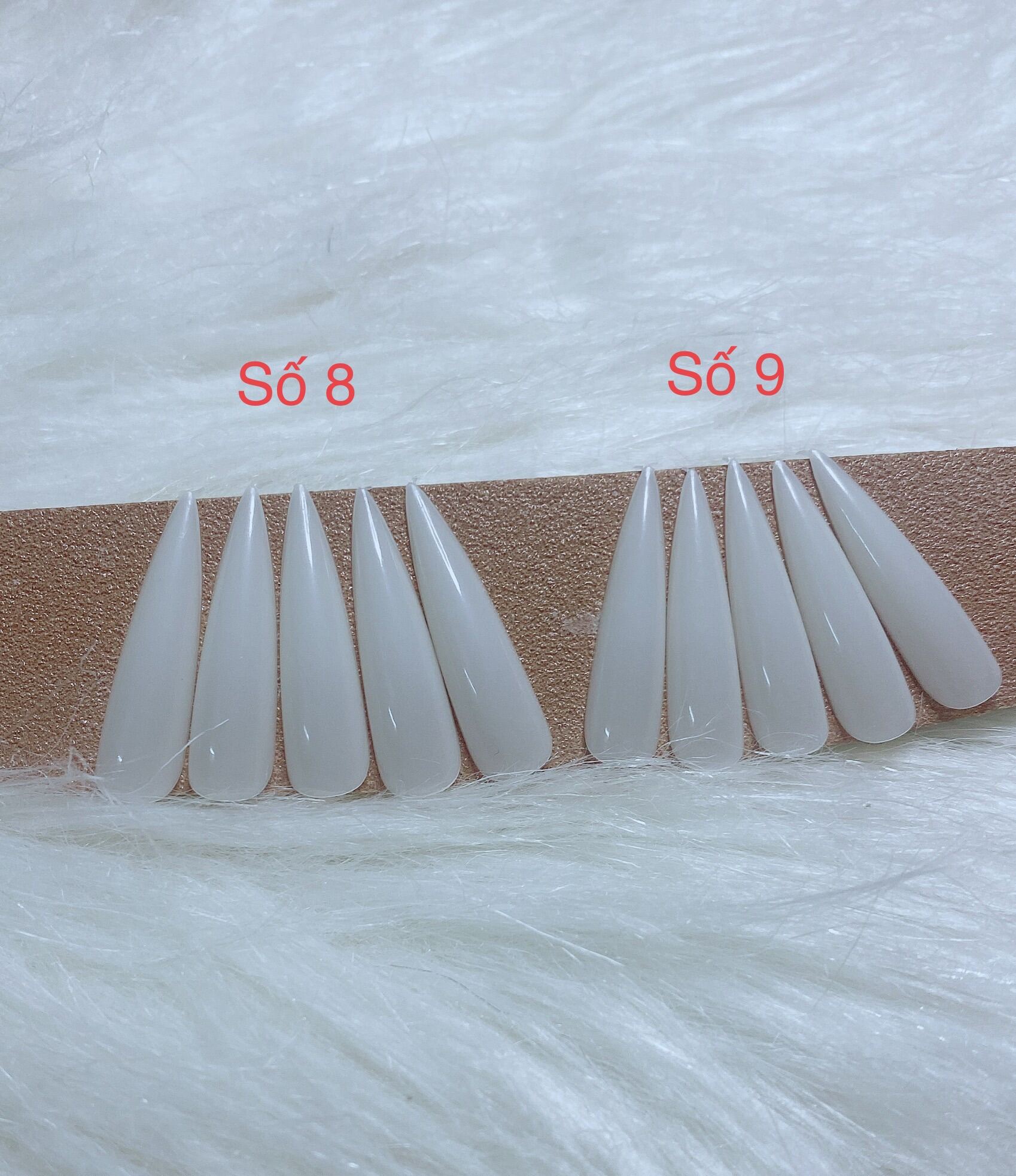 Móng up HSM nhọn lẻ size 0-9 túi 50 móng