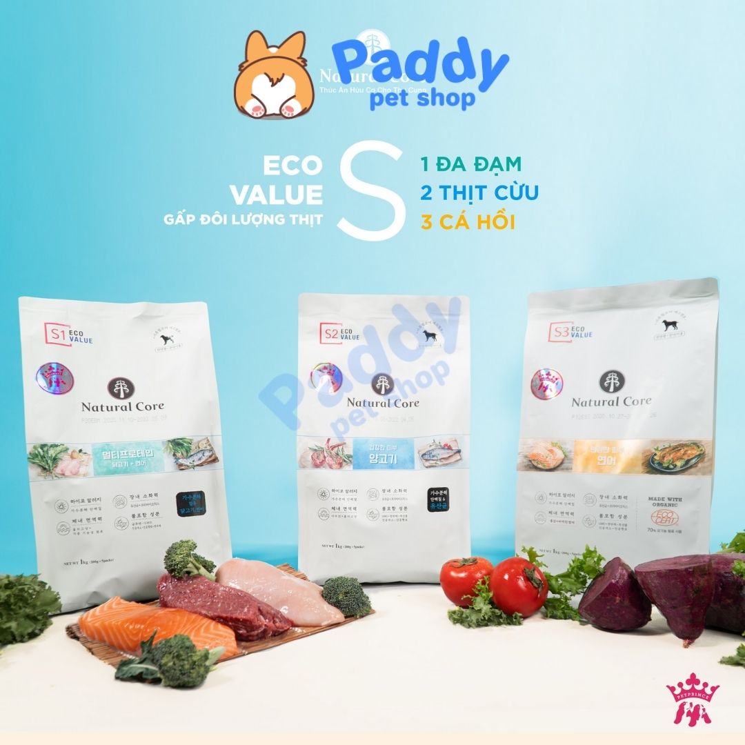 Hạt Cho Chó Mọi Lứa Tuổi Hữu Cơ Natural Core ECO Value Gấp Đôi Thịt