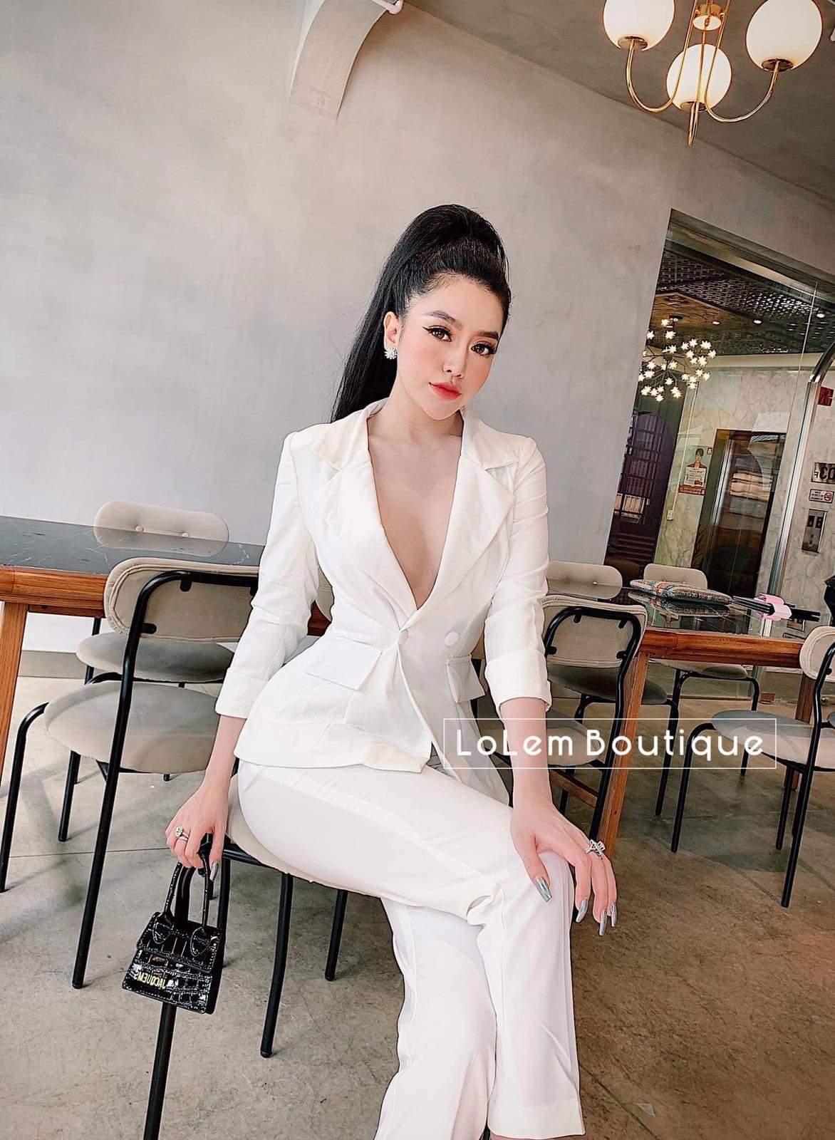 Sét vest nút bọc tay dài quần tây