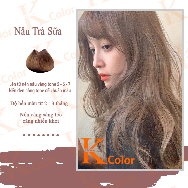 Thuốc nhuộm tóc màu Nâu Trà Sữa kcolor