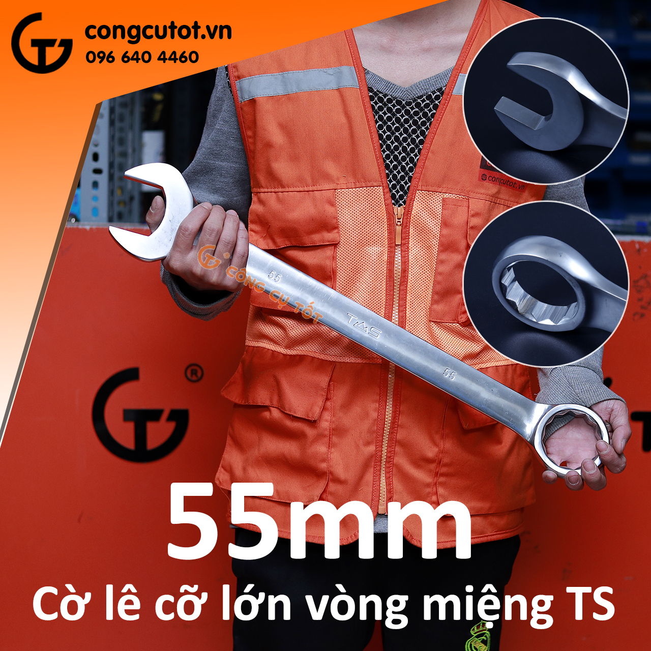 Cờ lê vòng miệng TS cỡ lớn size tùy chọn 44-75mm