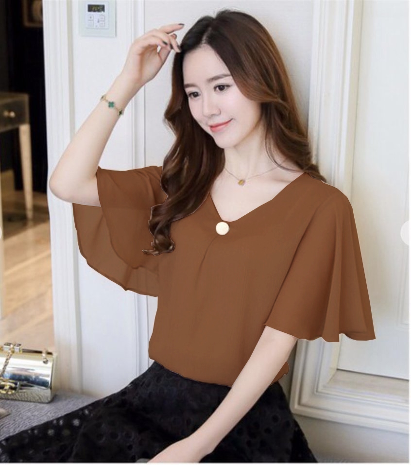 ÁO KIỂU SƠ MI TAY LOE CINDY CÔNG SỞ