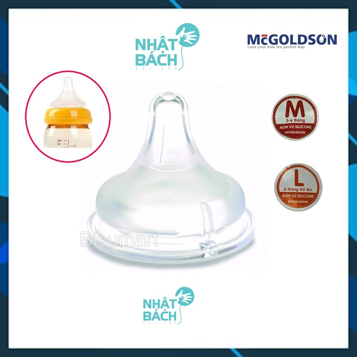 Núm Vú Cổ Rộng cho bé McGOLDSON (thay được hầu hết các bình cổ rộng)