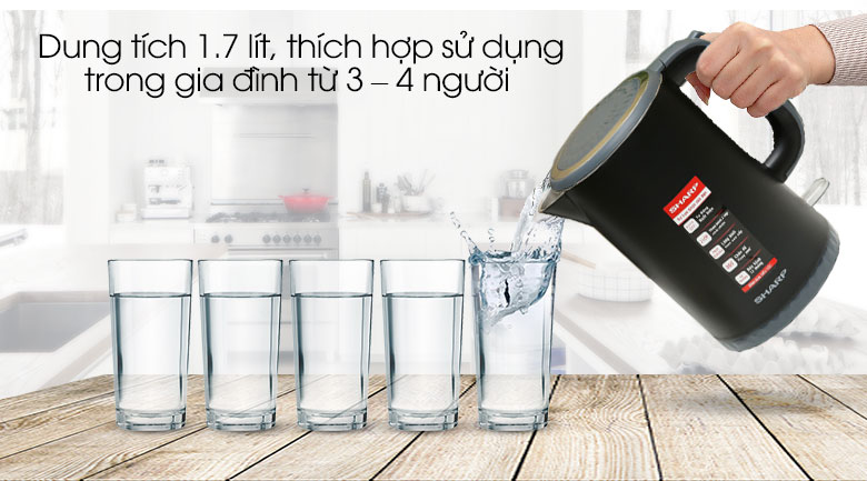 Bình đun siêu tốc Sharp 1.7 lít EKJ-17EVPS