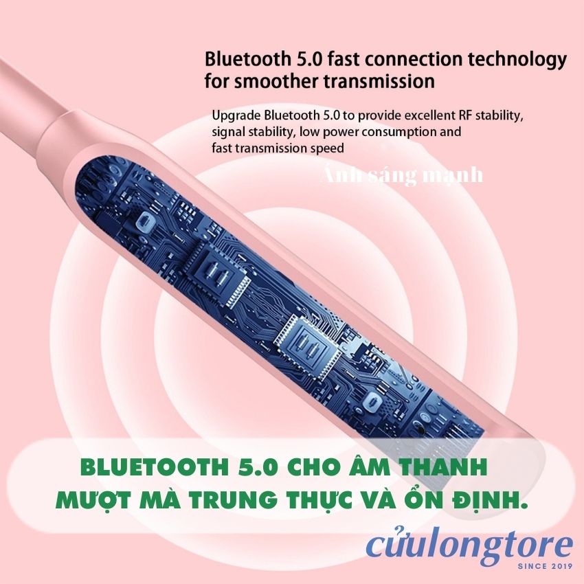 Tai Nghe Bluetooth Đeo Cổ J21 không dây 5.0 kiểu dáng thể thao có mic, tai nghe ko dây điện thoại nhét tai treo cổ cute