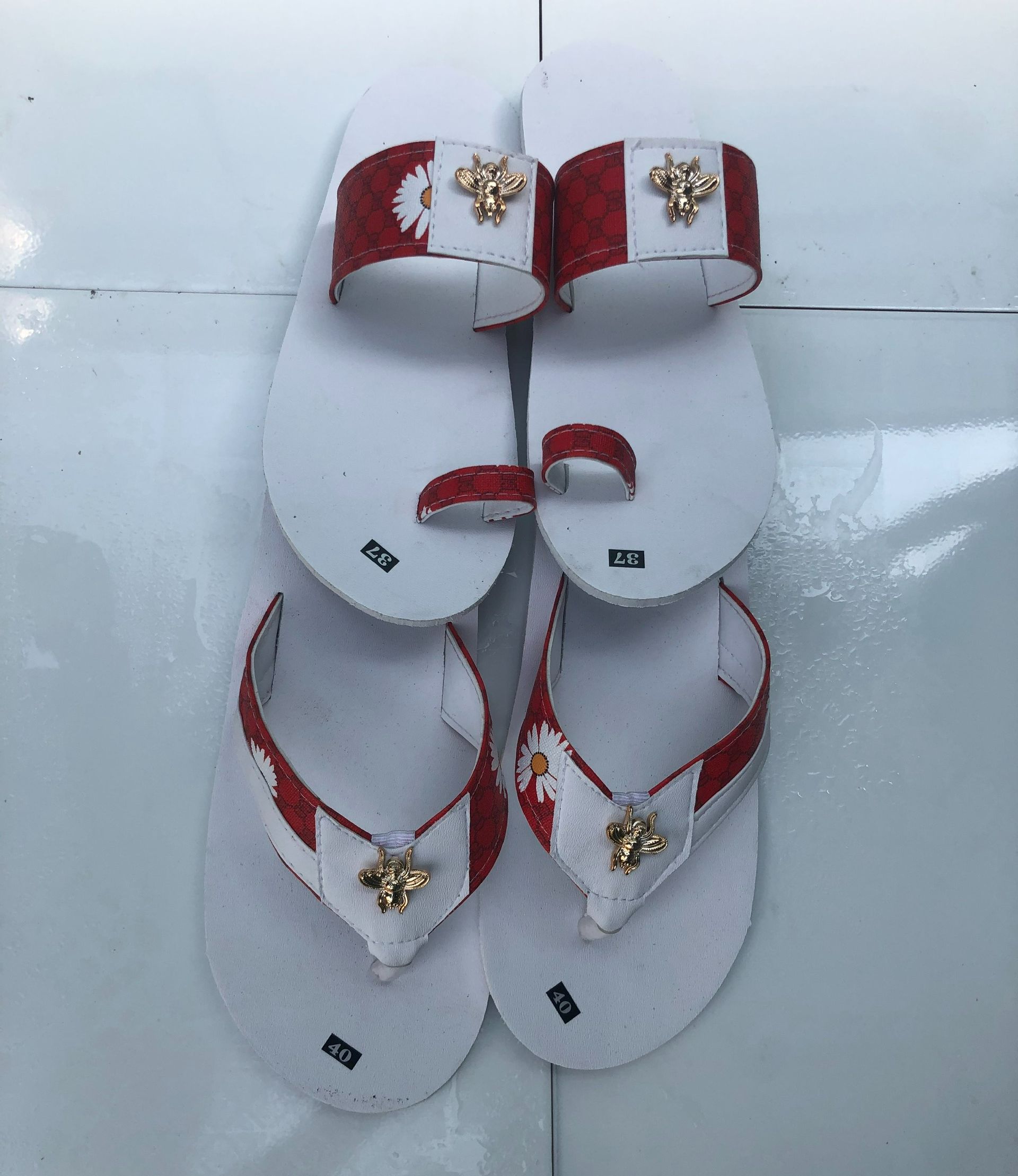 [FREESHIP + HOÀN TIỀN 50K] Dép cặp nam nữ ( đế trắng quai trắng đỏ ) size từ 35 đến 43