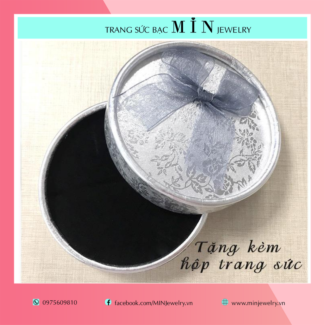 Khuyên tai bạc nữ S925 MIN Little Snow có kèm hộp đựng trang sức