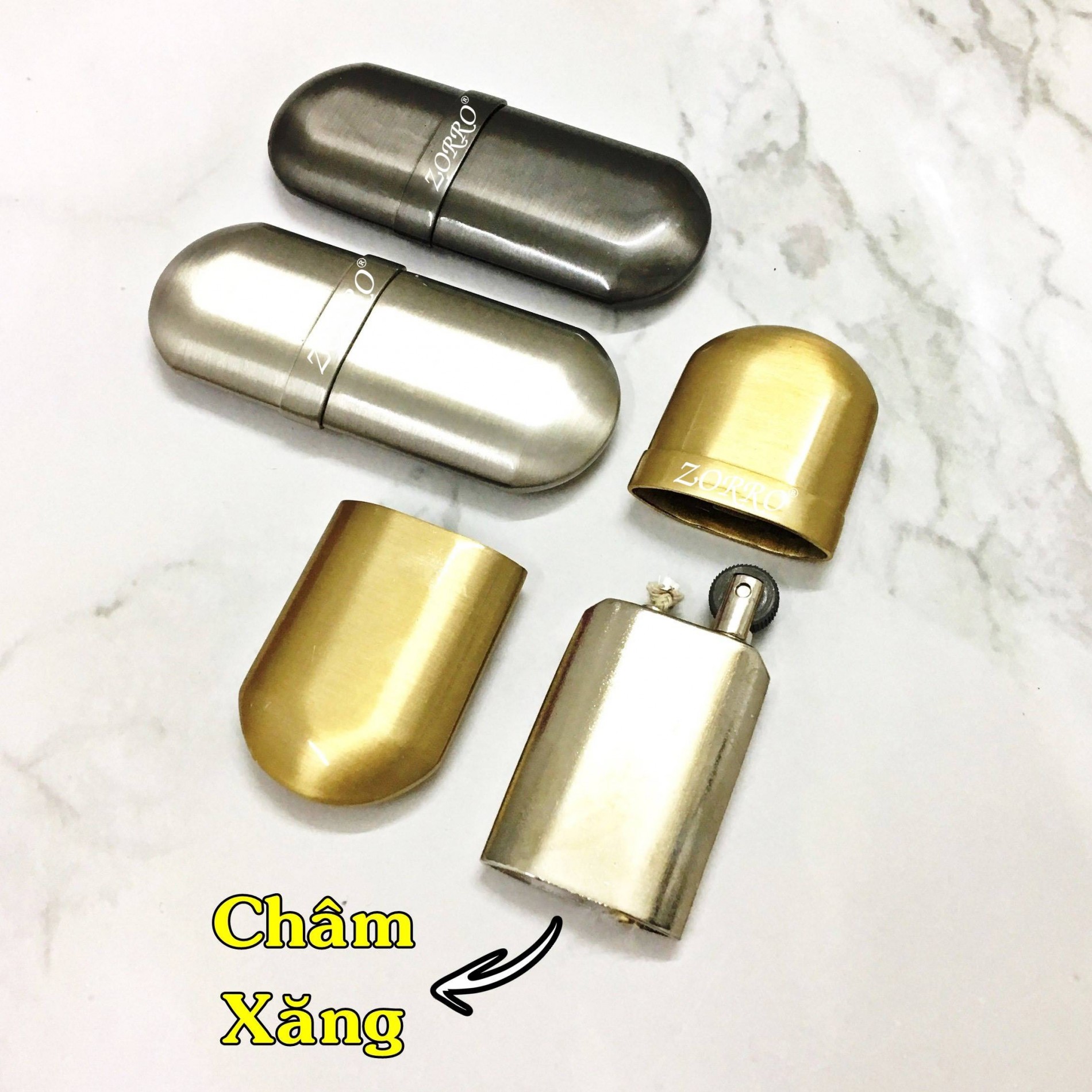 bật lửa zô rô 1 bánh xe cổ - xài xăng