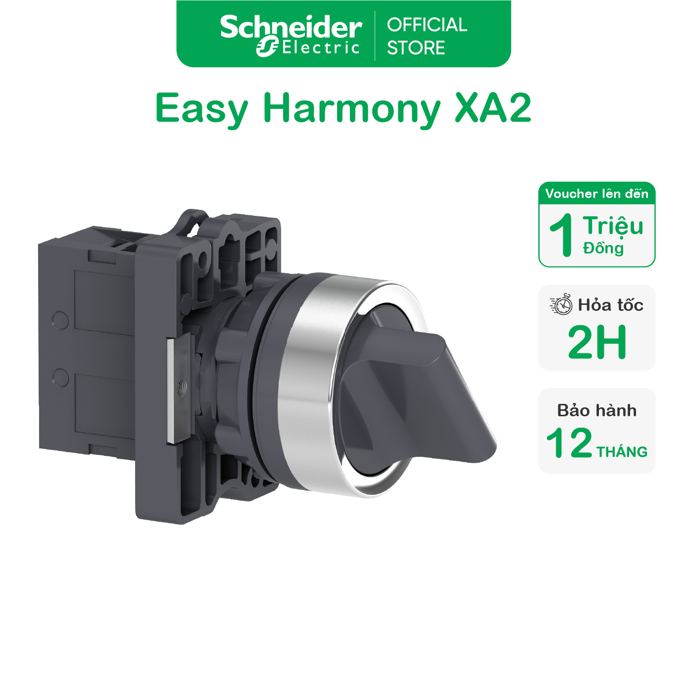 Công tắc xoay 2 vị trí đường kính 22mm 10a 1no/ 1no + 1nc - schneider electric - xa2ed21 xa2ed25 xa2ed41