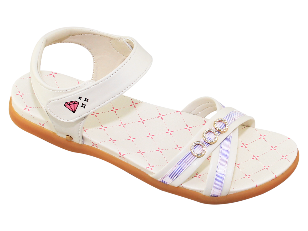Sandal đế bằng bé gái Bita's SOB.287 (Đen + Hồng sen + Kem)