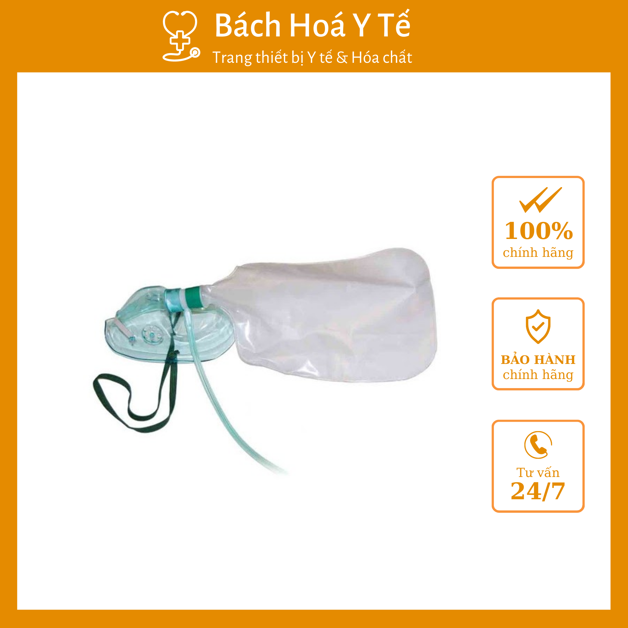 Bộ mặt nạ thở oxy có túi người lớn