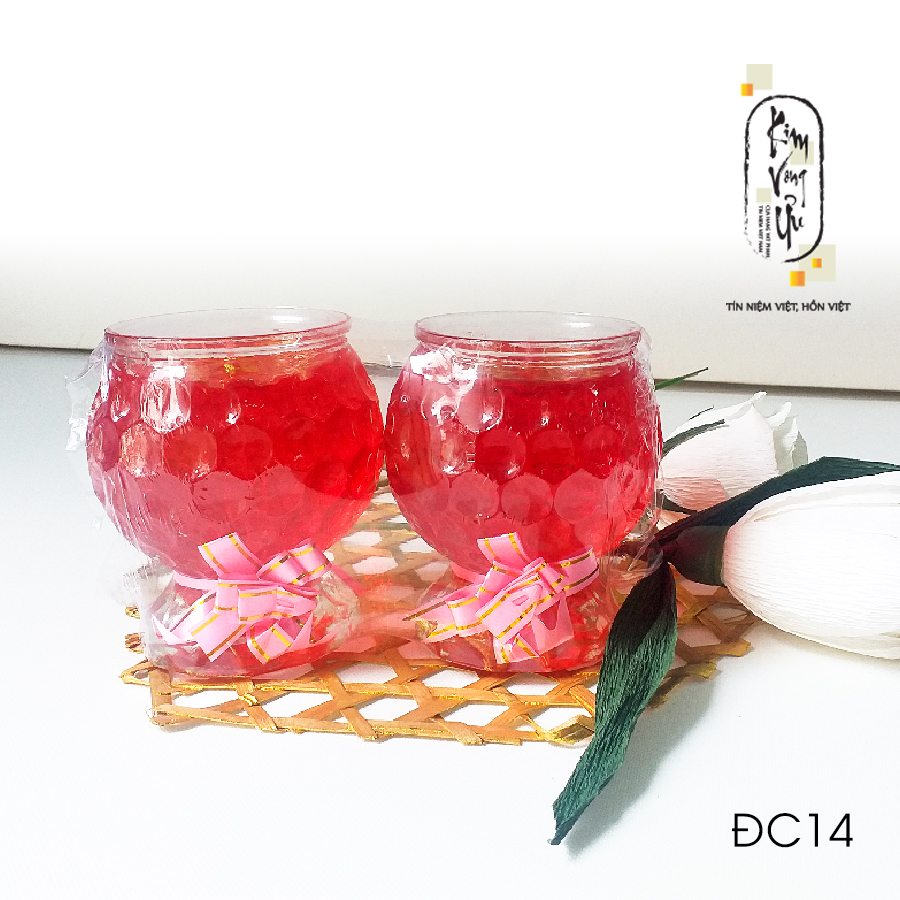 Đèn cầy ly cúng Ly Cá Tròn ĐC14 cao 10 cm (Giá một cặp)