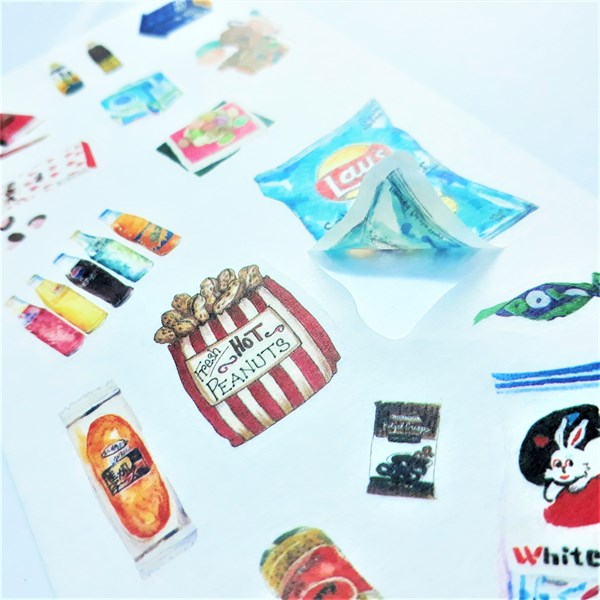 [HCM]Bộ 6 Tấm Sticker Dán Trang Trí - Đồ Ăn Nước Uống Hàn