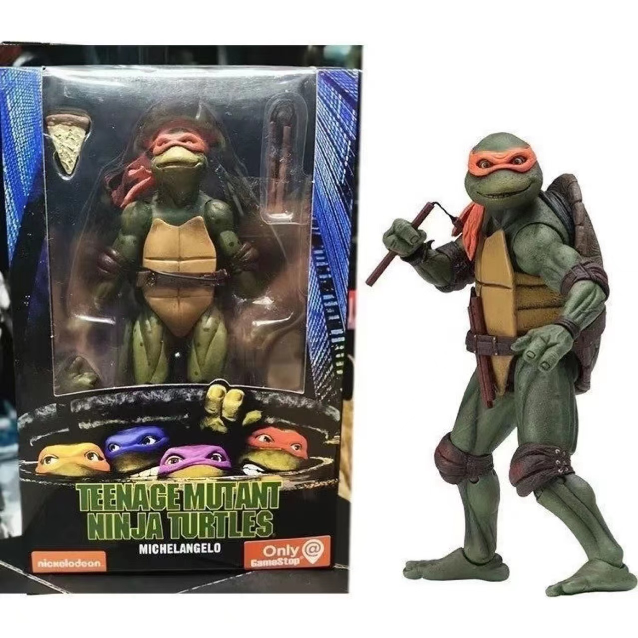 Neca ninja rùa phiên bản phim 1990 tmnt phiên bản giới hạn 7 inch có thể di chuyển con rối tay mô hình