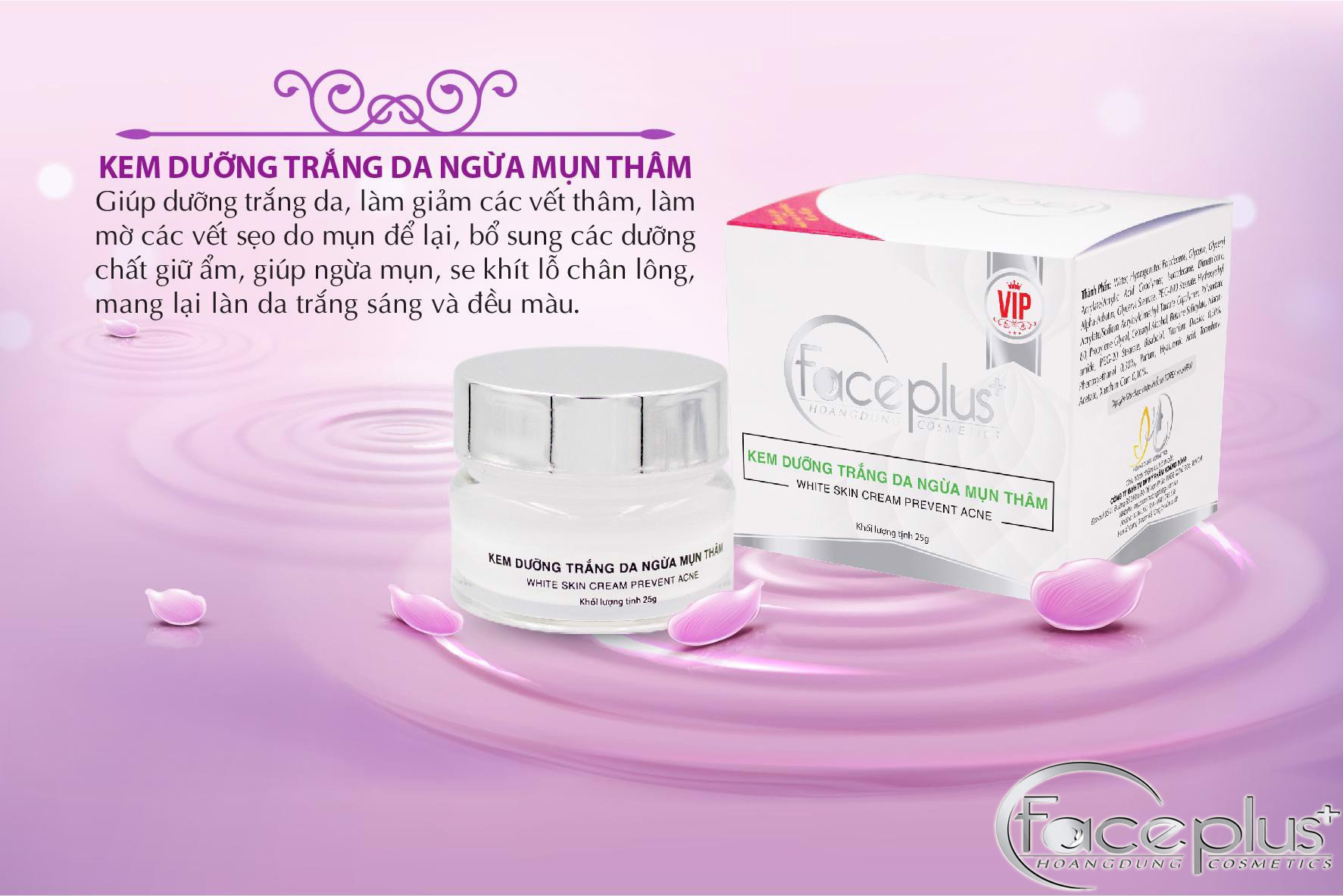 Kem dưỡng trắng da - Ngừa mụn thâm FacePlus+ (25g)