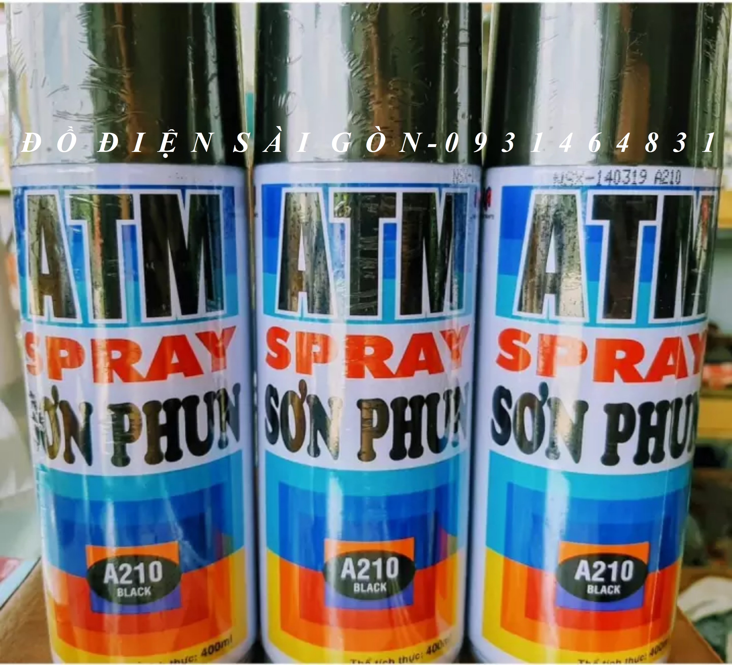 Sơn xịt đen atm a210 400ml chính hãng