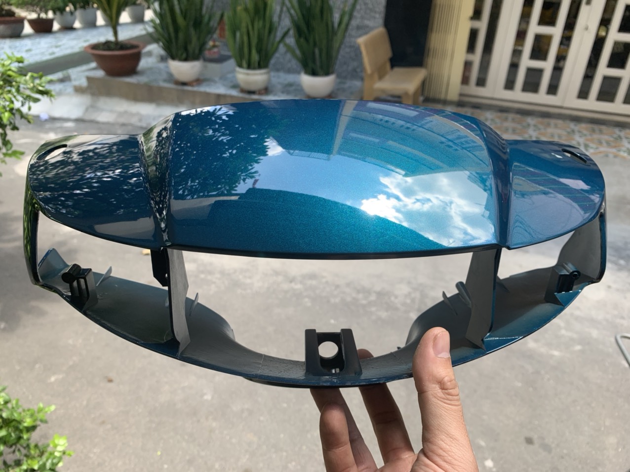 Ốp đầu đèn tay lái trước viva 110 suzuki màu xanh lam