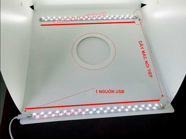Hộp sáng chụp sản phẩm Studio Box Light 25x25cm 20LED