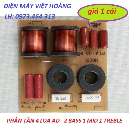 Mạch phân tần 4 loa ad - 2 bass.1mid.1treble - giá 1 cái