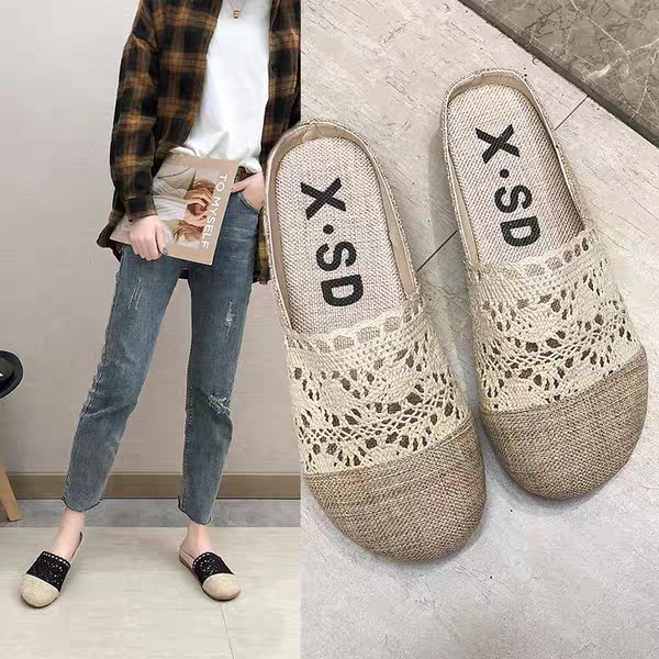 (Hàng Sẵn) Dép Sục Nữ Cói Ren Ulzzang( Ảnh Thật Ở Cuối)
