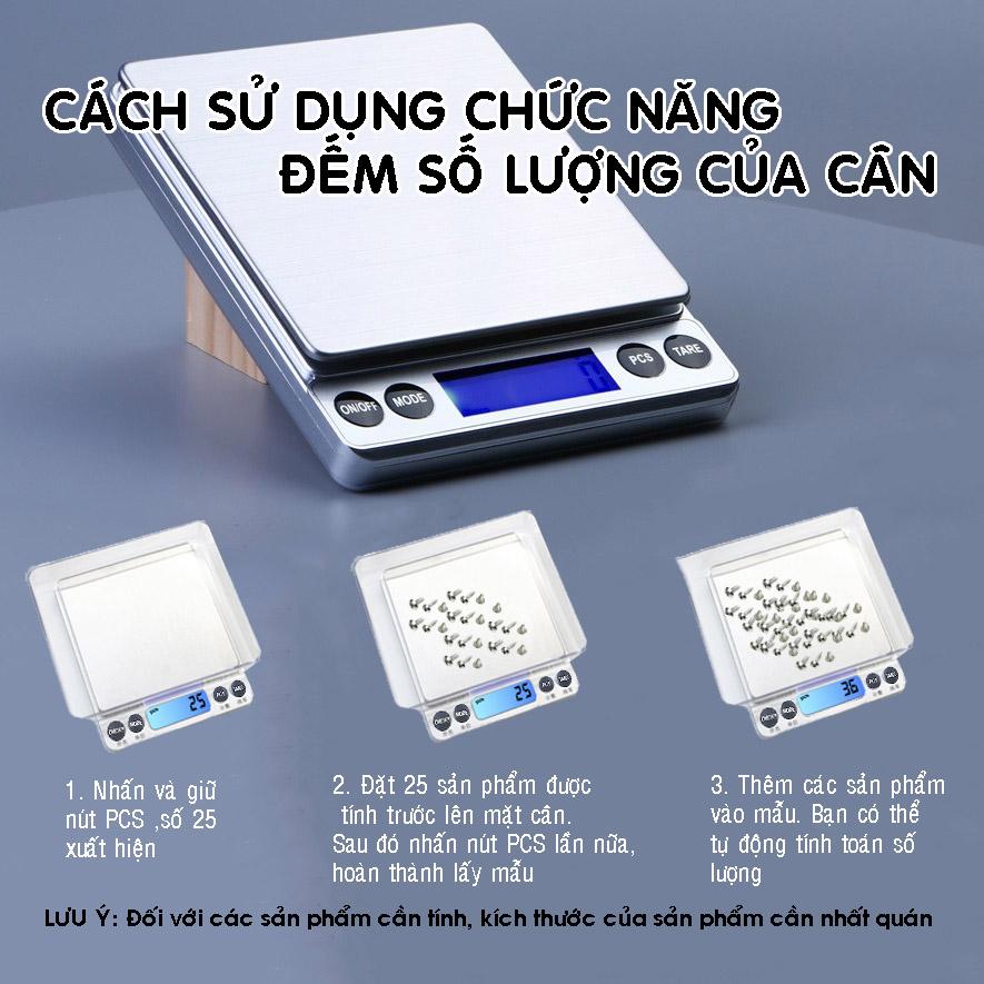 Cân tiểu ly điện tử Platform 0.1g ~500g, 1Kg, 3Kg
