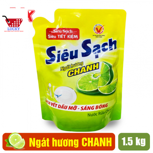 [HCM] Nước rửa chén Lix 1,5kg -Hương Chanh Siêu sạch