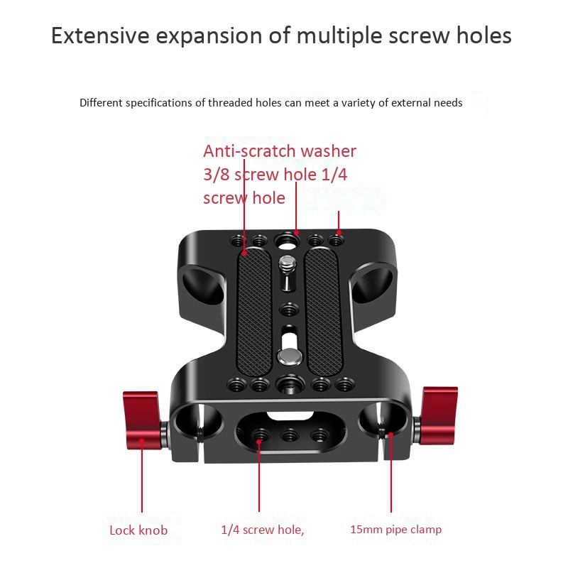 Multifunction Camera Base Plate with 15Mm Rod Rail Clamp for Dslr Camera Shoulder Rig Support Accessories