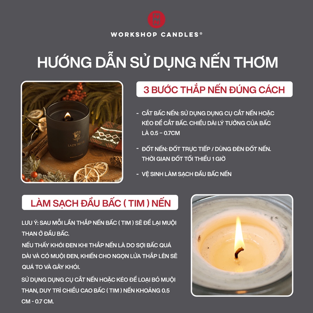 Workshop Candles - Nến thơm Cinnamon Amber 8oz